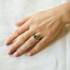 18k White Gold Emerald and Diamond Halo Ring - McTeigue Since 1895