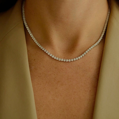 Diamond and Platinum Line Necklace - McTeigue Since 1895