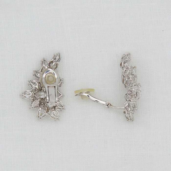 Diamond Leaf Cluster Earrings - McTeigue Since 1895