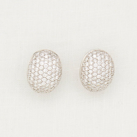 Diamond Pave Huggie Earrings - McTeigue Since 1895