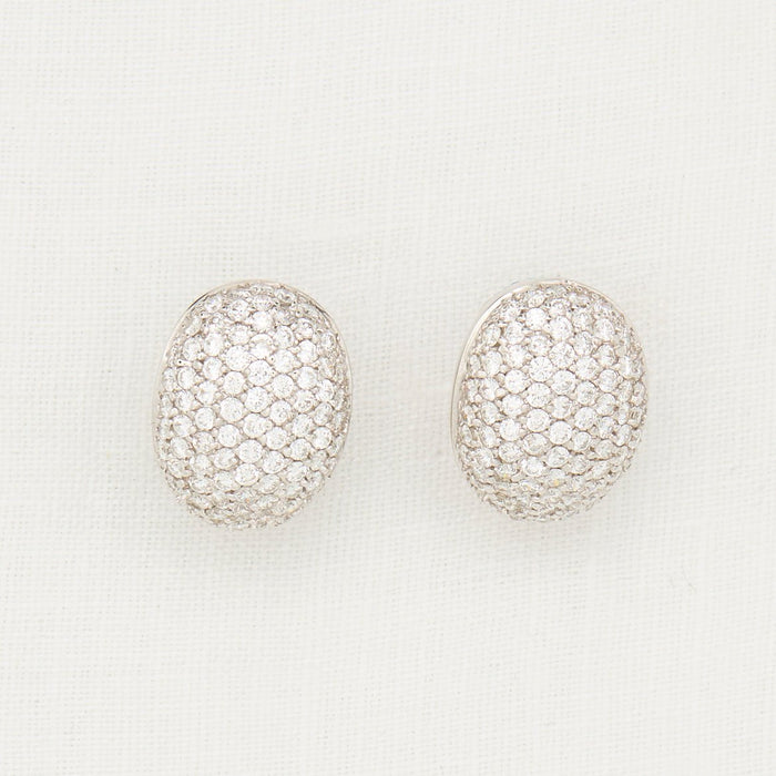 Diamond Pave Huggie Earrings - McTeigue Since 1895