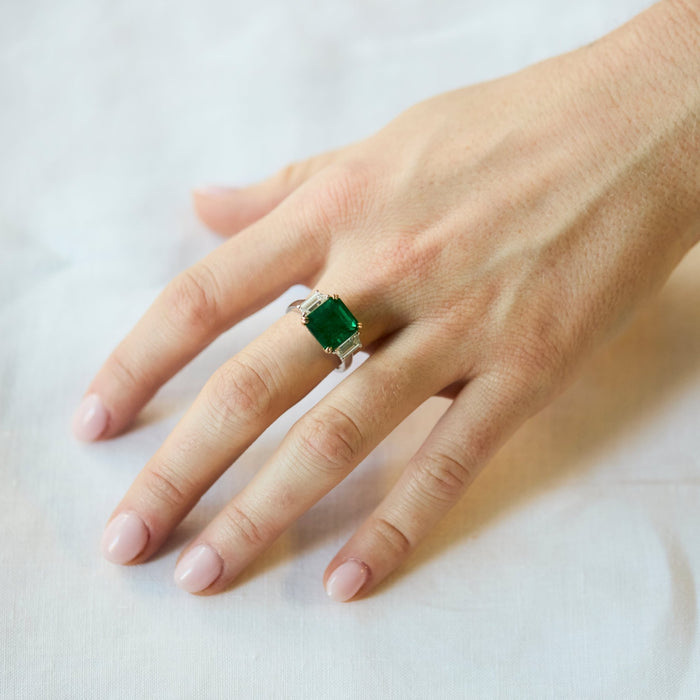 Emerald and Diamond Ring - McTeigue Since 1895