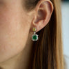 Emerald, Yellow Diamond, Platinum and Gold Earrings - McTeigue Since 1895