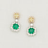 Emerald, Yellow Diamond, Platinum and Gold Earrings - McTeigue Since 1895