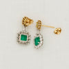 Emerald, Yellow Diamond, Platinum and Gold Earrings - McTeigue Since 1895