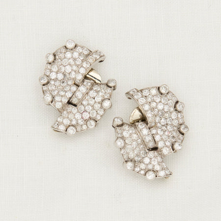 Lacloche Diamond and Platinum Earrings - McTeigue Since 1895