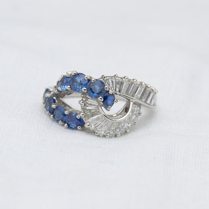 Oscar Heyman Brothers Diamond & Sapphire Ring - McTeigue Since 1895