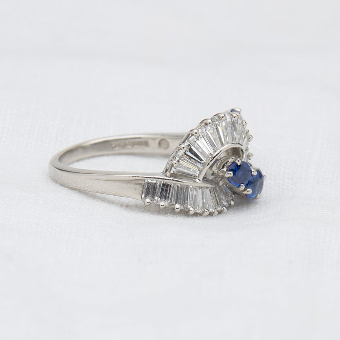 Oscar Heyman Brothers Diamond & Sapphire Ring - McTeigue Since 1895