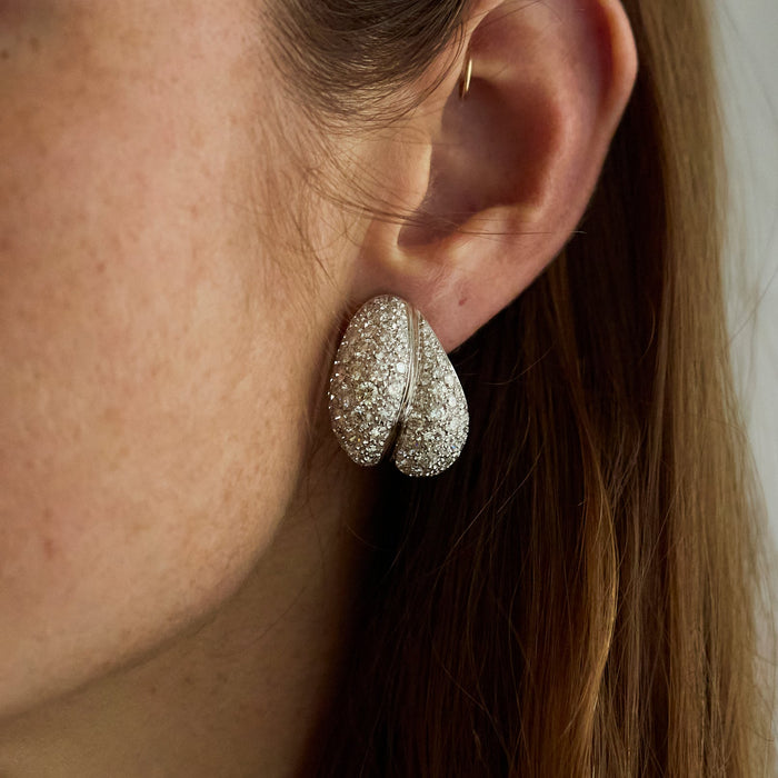 Pave Diamond Earrings - McTeigue Since 1895