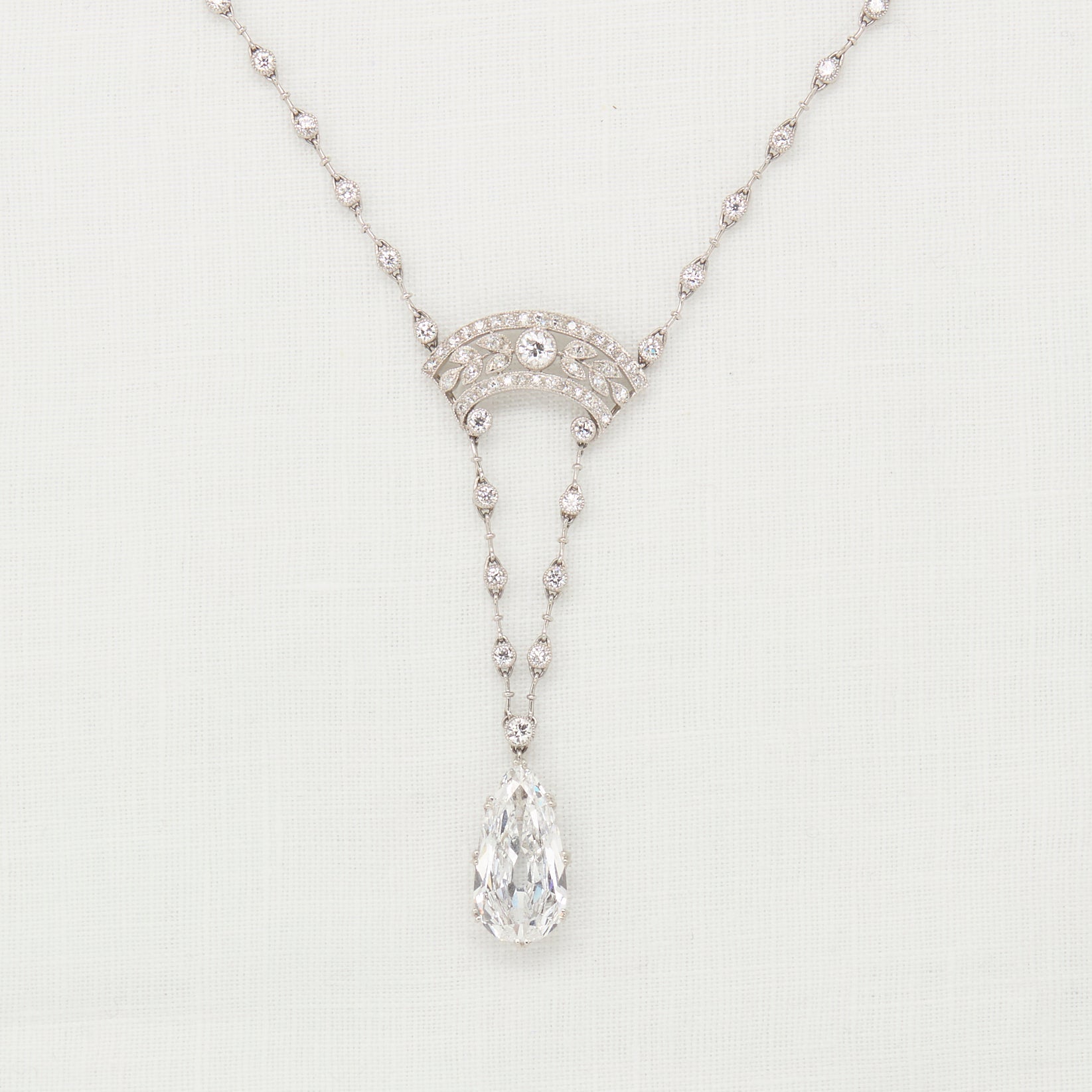 Pear Shaped Diamond Victorian Necklace - McTeigue Since 1895