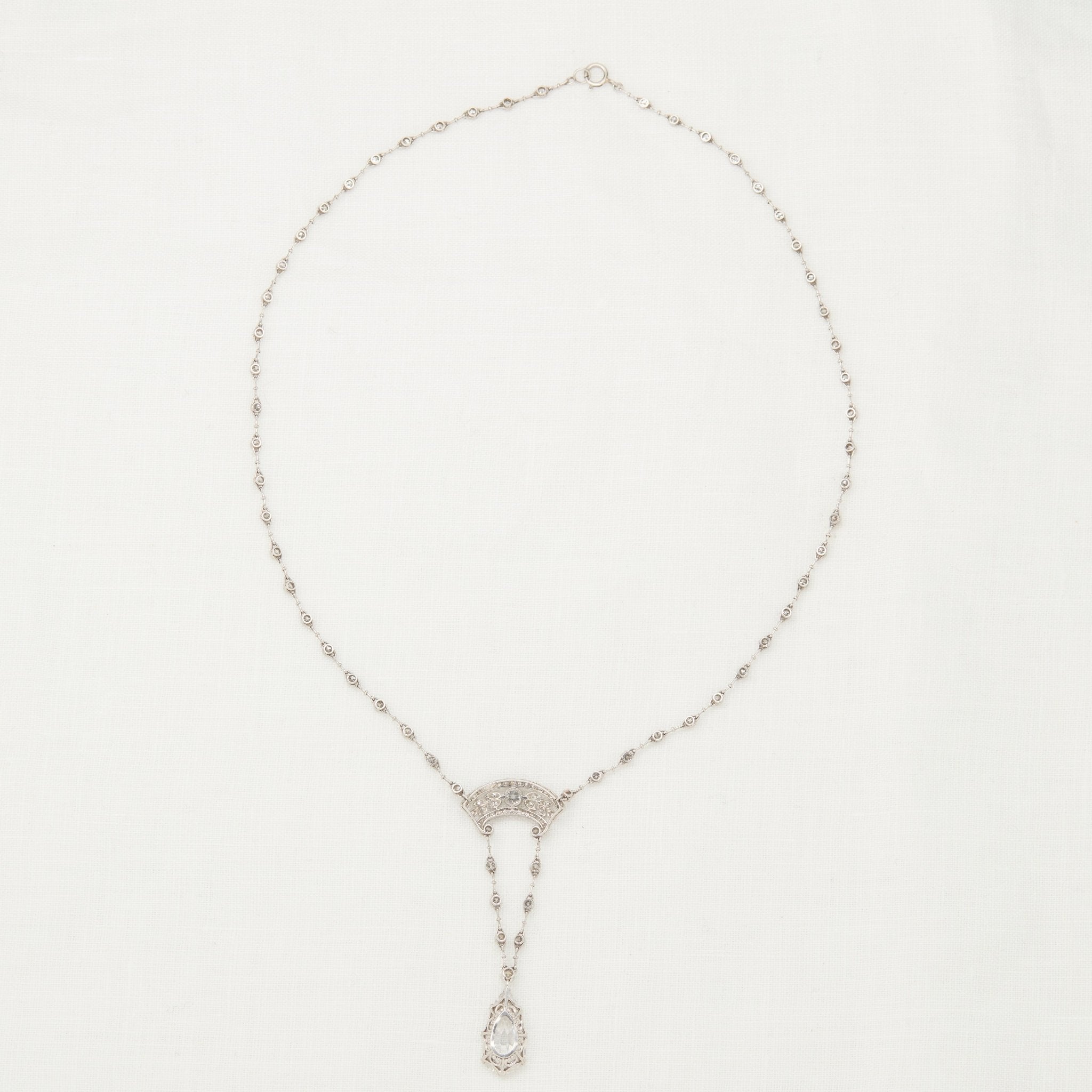 Pear Shaped Diamond Victorian Necklace - McTeigue Since 1895
