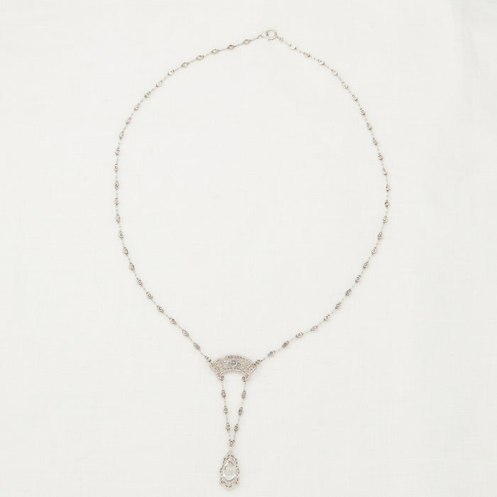 Pear Shaped Diamond Victorian Necklace - McTeigue Since 1895