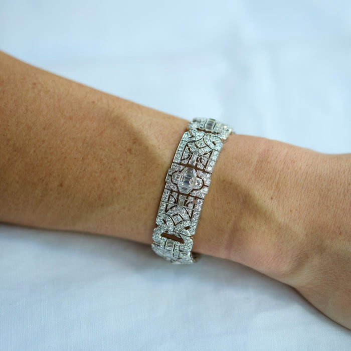 Platinum and Diamond Deco Bracelet - McTeigue Since 1895