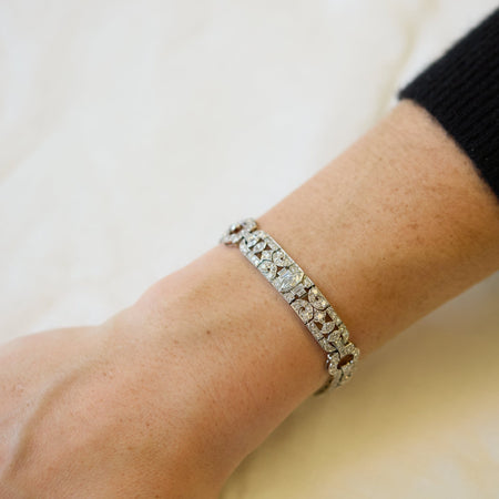 Platinum and Diamond Deco Bracelet - McTeigue Since 1895