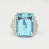 Platinum Aqua & Diamond Ring - McTeigue Since 1895