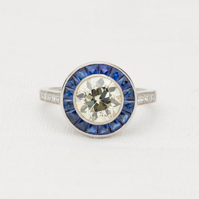 Platinum, Diamond and Sapphire Ring - McTeigue Since 1895