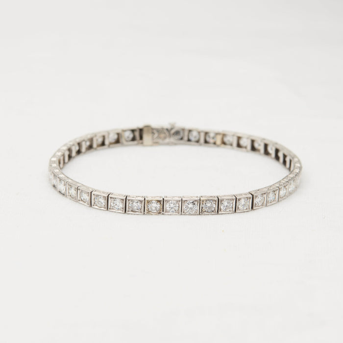 Platinum Diamond Line Bracelet - McTeigue Since 1895