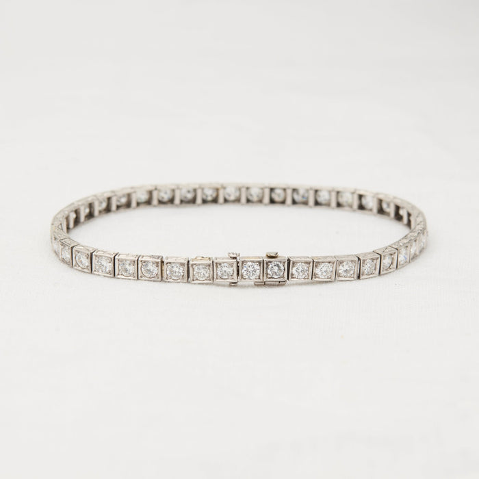 Platinum Diamond Line Bracelet - McTeigue Since 1895