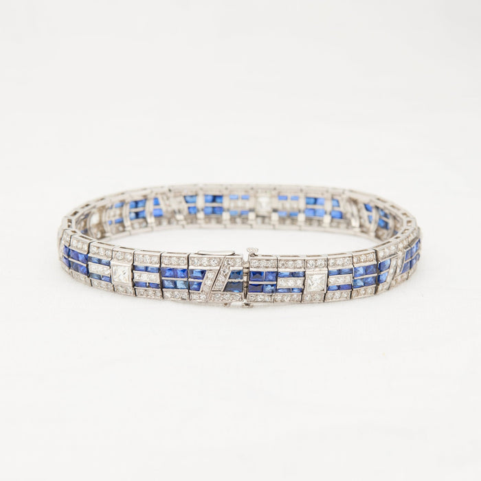 Platinum Diamond & Sapphire Bracelet - McTeigue Since 1895