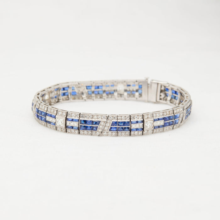 Platinum Diamond & Sapphire Bracelet - McTeigue Since 1895