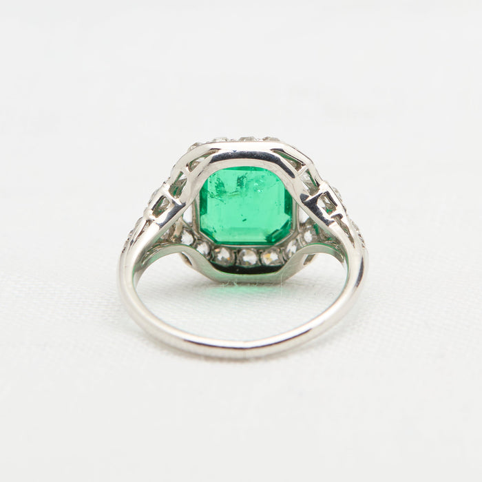 Platinum Emerald and Diamond Ring - McTeigue Since 1895