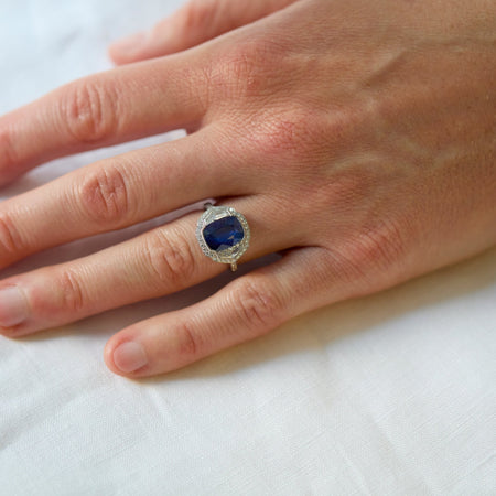 Platinum, Sapphire and Diamond Ring - McTeigue Since 1895