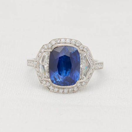 Platinum, Sapphire and Diamond Ring - McTeigue Since 1895