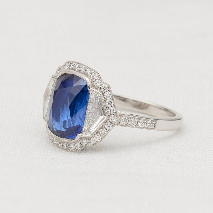 Platinum, Sapphire and Diamond Ring - McTeigue Since 1895