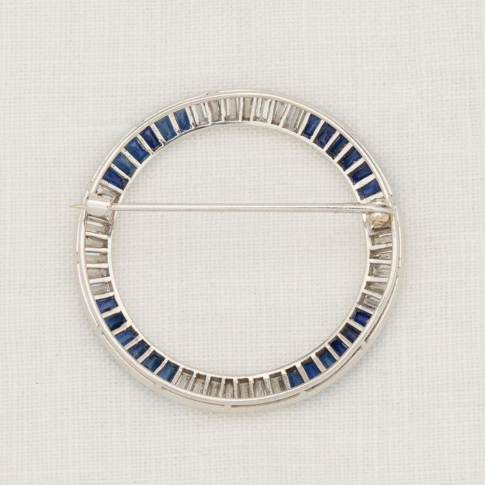 Sapphire and Diamond Circle Pin - McTeigue Since 1895