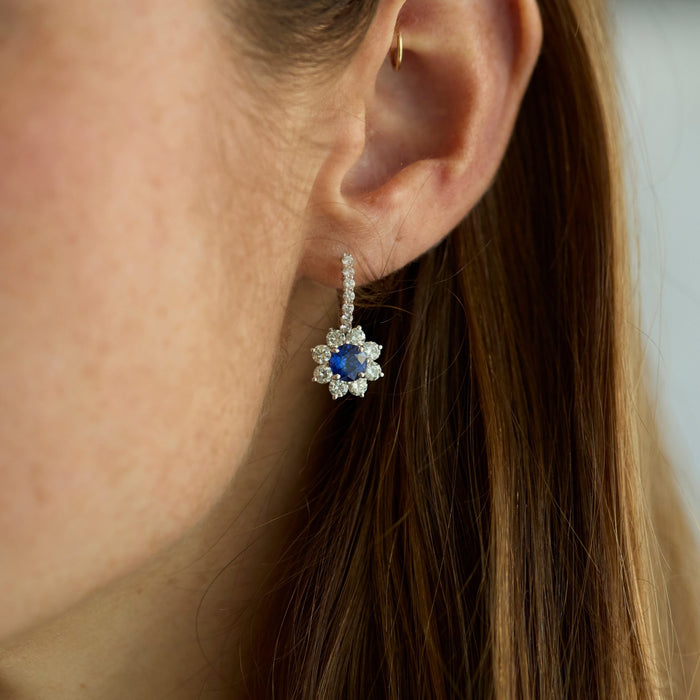 Sapphire and Diamond Drop Earrings - McTeigue Since 1895