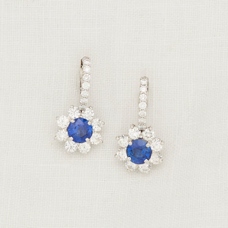 Sapphire and Diamond Drop Earrings - McTeigue Since 1895