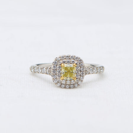 Tiffany & Co. Fancy Yellow Diamond Cushion Ring - McTeigue Since 1895