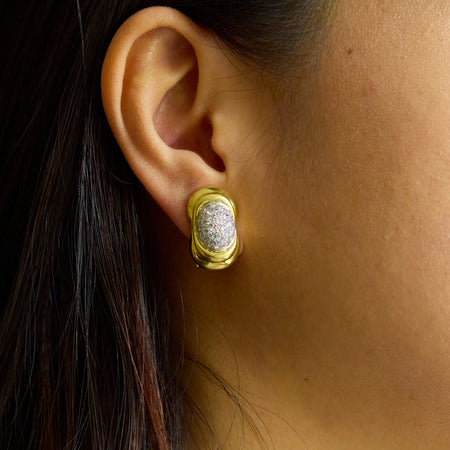 Yellow Gold and Diamond Earrings - McTeigue Since 1895