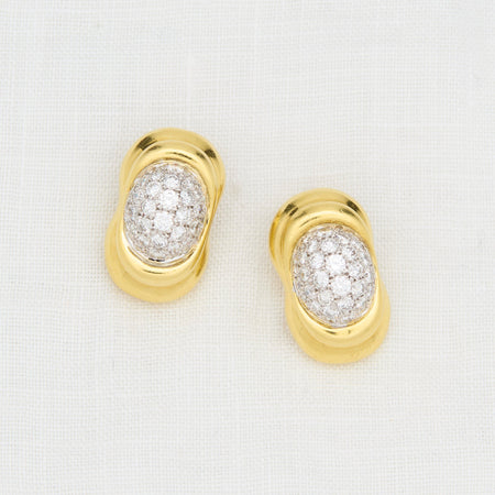 Yellow Gold and Diamond Earrings - McTeigue Since 1895