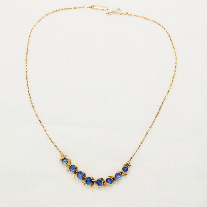 Yellow Gold and Sapphire Necklace - McTeigue Since 1895