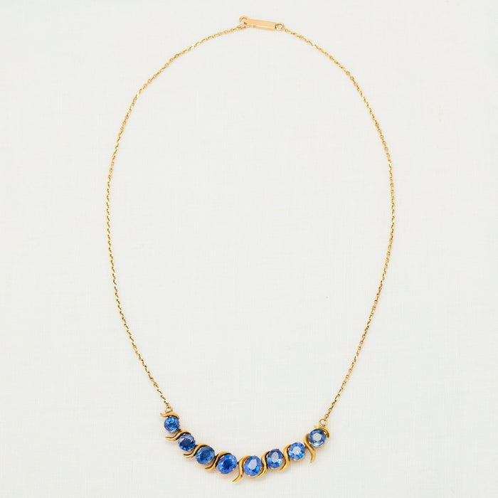 Yellow Gold and Sapphire Necklace - McTeigue Since 1895