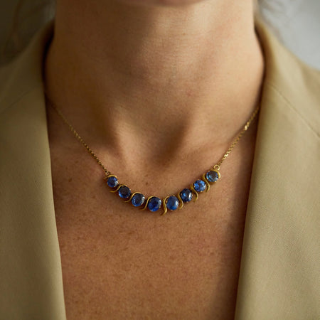 Yellow Gold and Sapphire Necklace - McTeigue Since 1895