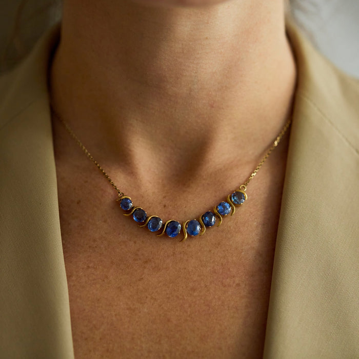 Yellow Gold and Sapphire Necklace - McTeigue Since 1895