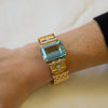 Yellow Gold Aquamarine & Diamond Bracelet - McTeigue Since 1895