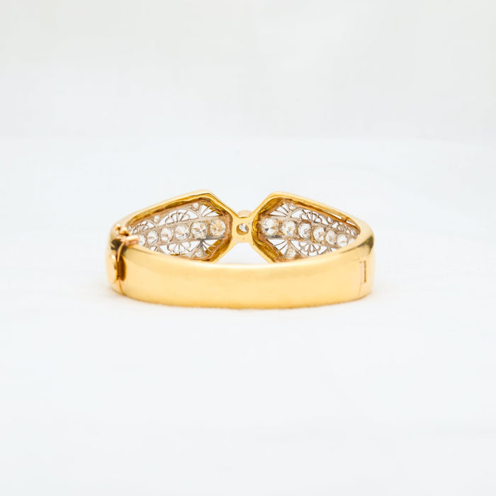 Yellow Gold Diamond Bangle - McTeigue Since 1895