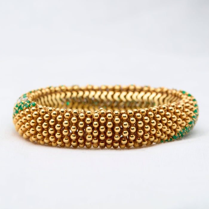 Yellow Gold, Emerald and Diamond Bracelet - McTeigue Since 1895