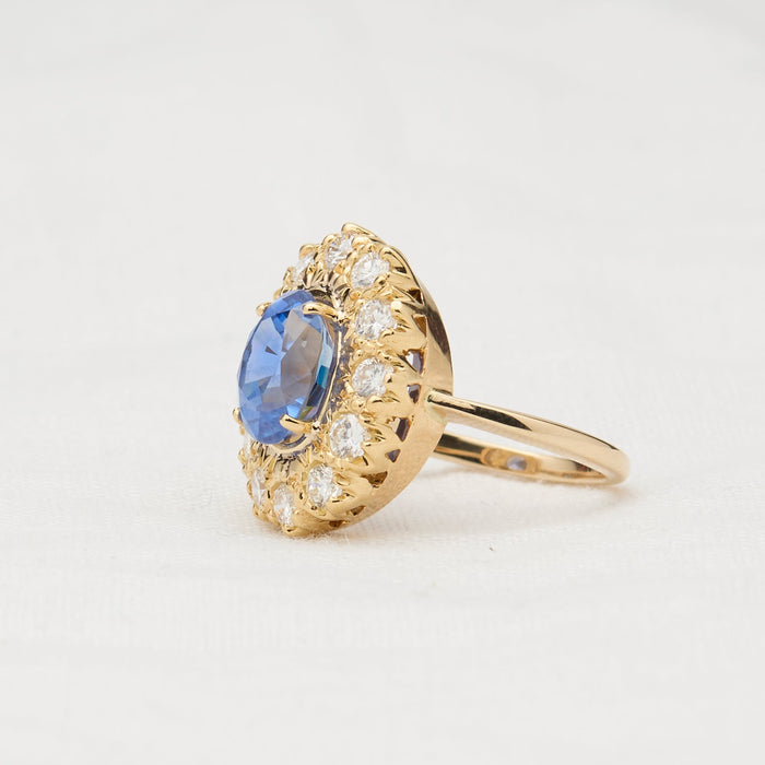 Yellow Gold, Sapphire and Diamond Ring - McTeigue Since 1895