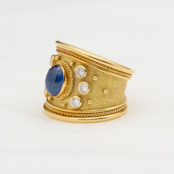 Yellow Gold Sapphire and Diamond Ring - McTeigue Since 1895