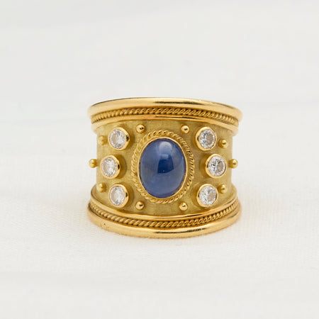 Yellow Gold Sapphire and Diamond Ring - McTeigue Since 1895