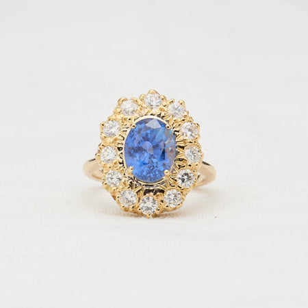 Yellow Gold, Sapphire and Diamond Ring - McTeigue Since 1895