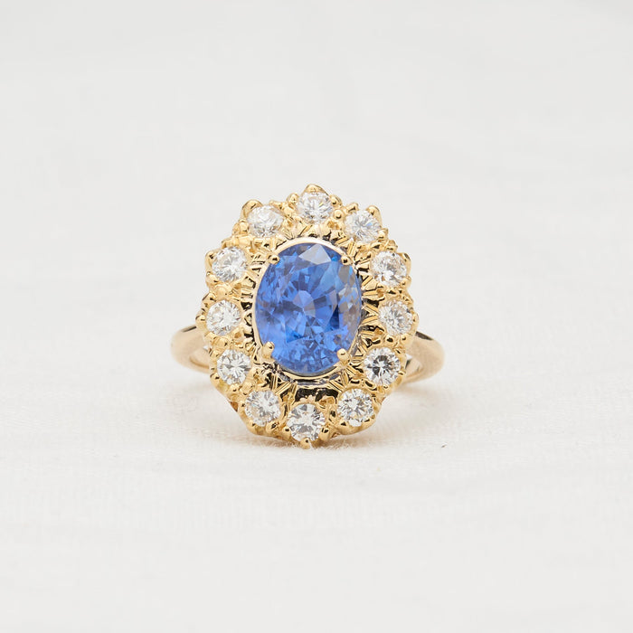 Yellow Gold, Sapphire and Diamond Ring - McTeigue Since 1895