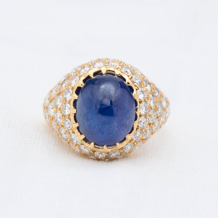 Yellow Gold Sapphire Cabochon Ring - McTeigue Since 1895